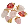Acero Inoxidable Fresa Colgante Delicado Resina Fresa Hecho a Mano DIY Collar Pulsera Colgante Dulces Accesorios Mayoreo