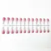 Puntas de Uñas Mariposa Blanca Degradado Rosa Nude Uñas Portátiles 24 Piezas Celebridad de Internet Venta Caliente Puntas de Uñas Postizas Terminadas Fábrica de Origen