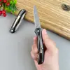 Navaja de Bolsillo Plegable Damascus Transfronteriza, Navaja Plegable para Exteriores, Cuchillo de Fruta para el Hogar, Navaja de Camping, Navaja Portátil para Barbacoa
