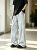 Pantalones largos de seda helada para hombre, marca de moda tie-dye estilo americano, pantalones largos deportivos casuales transpirables de verano, pantalones de pierna ancha versátiles y elegantes