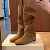 Botas western cowboy retrô femininas petite com aumento de altura, novas botas de montaria de cano alto para o outono de 2026, botas de cano alto para mulheres
