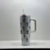 Taza Termo Luminosa de Hielo de 40 Onzas para Navidad y Halloween con Característica de Cambio de Color, Regalo Personalizable, Gran Capacidad de 1.2L