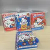 Livro com Cadeado Mini Senha Maçã KT Gatinho Fofo Unicórnio Kitty Com Cadeado Caderno Espiral Livro de Folhas Soltas Notas Adesivas
