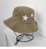Chapéu de Pescador de Denim Ocidental Rosa Estrela Vintage para Mulheres ao Ar Livre Montanhismo Guarda-sol Acampamento Feriado Chapéu de Sol para Homens