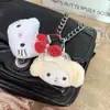 Lindo Chica Corazón Fresa Pastel Peludo Hellokitty Melody Llavero Colgante Regalo Novia