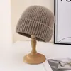 Gorro de Punto para Mujer en Otoño e Invierno, Hace que la Cara Parezca Más Pequeña, Estilo Japonés, Gorro de Lana Cálido, Gorro Holgado, Circunferencia de Cabeza Grande, Gorro Turbante para Pareja, Versátil y Moderno