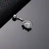 Piercing Espiral de Zirconia de Colores de Venta Caliente Transfronterizo Clavo para Ombligo Estilo Europeo y Americano Flor Mariposa Alas Doradas Corazón Botón de Ombligo
