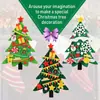 Árvore de Natal de Feltro DIY Decoração Lembrancinhas de Festa de Natal para Pendurar na Porta de Casa Artesanato de Decoração para Árvore de Natal