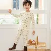 Novo Conjunto de Roupa Íntima Térmica Antibacteriana 10A Outono e Inverno para Meninos, Algodão Puro, Tecido Escovado, Sem Costura, Classe A, para Crianças Maiores