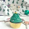 Decoración para tartas navideñas acrílicas con estampado a color, estilo transfronterizo, para cupcakes.
