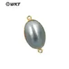 JP339 popular personalidad Noble color oro real 18K chapado doble gancho conector Mabei colgante se puede hacer pulsera