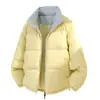 Nueva chaqueta de algodón de comercio exterior para hombre, abrigo de algodón cálido engrosado de color liso para invierno, chaqueta acolchada versátil de marca de moda con cuello alto en stock