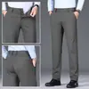 Pantalones casuales de invierno de alta gama para hombre, 2026, corte recto holgado, pantalones de vestir, resistentes a las arrugas, pantalones largos