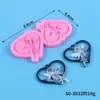 Molde de silicona para pendientes redondos grandes y pequeños diy, molde de silicona para colgante de mariposa hecho a mano, corazón, resina epoxi de silicona