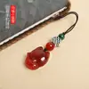 Wang Tao Flor Raposa Pequena Pingente de Corrente para Celular Ágata Natural Calcedônia Pingente de Pen Drive Pingente para Bolsa de Mulher Chaveiro Venda por Atacado