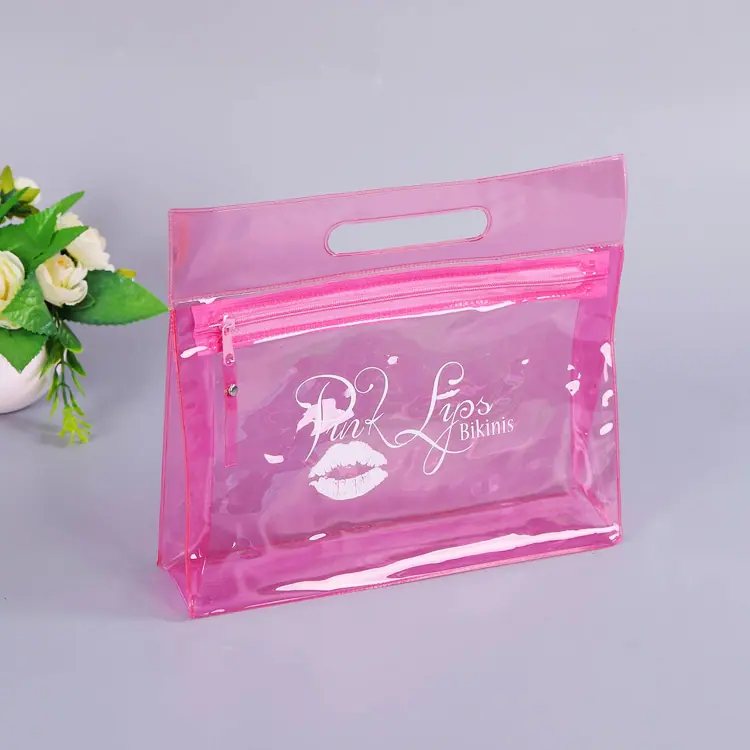 厂家彩色PVC手提拉链袋 PVC化妆品洗漱包装袋 EVA护肤