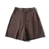 Europeu e Americano Transfronteiriço Novo Linho Moda Feminina Mistura Versátil Shorts Casuais Estilo Americano Verão Cintura Alta Retrô