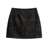 Falda corta básica a cuadros de cintura alta, nueva falda lápiz ajustada otoño/invierno 2026, falda midi que disimula la figura talla grande