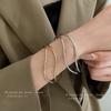 Pulsera de apertura multicapa transfronteriza de Europa y Estados Unidos, pulsera de metal con personalidad simple, joyería de temperamento de estilo frío, venta al por mayor para mujeres