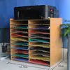 Porta-arquivos Multicamadas 22 Compartimentos Suprimentos de Escritório Organização de Papel A4 Rack de Armazenamento de Documentos Estrutura Base Prateleira de Armazenamento de Mesa