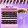 Libro Popular de Pestañas Transfronterizo, Kit de Extensión de Pestañas Postizas DIY Europeo y Americano, Pestañas de Ramillete Individual Segmentadas Naturales y Gruesas