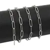 Corrente Retangular Achatada em Formato de O de Aço Inoxidável Pulseira Colar de Joias Acessórios para Roupas DIY Feita à Mão Atacado Transfronteiriço