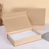 Caixa com Tampa Flip-Top e Base, Caixa de Presente em Papel Kraft, Caixa Estilo Livro para Cosméticos