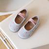 Estilo Novo Primavera e Outono 2026 Sapatilhas de Bico Raso Sapatos Pequenos de Couro Versão Coreana Sapatos de Bolinhas para Meninas Sapatos de Princesa para Bebês