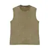 Chaleco sin mangas holgado talla americana de marca moderna 230g algodón puro chaleco de fitness para hombre