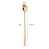Cuchara de Acero Inoxidable 304 Estilo Coreano Mango Largo Cuchara para Hielo Cuchara para Mezclar Bar Alto Valor de Color Cuchara Larga para Mezclar Miel