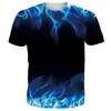 Camiseta de hombre con cuello redondo, impresión digital 3D transfronteriza, tendencia de ocio transfronteriza de Amazon, manga corta, fábrica de origen