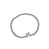 Pulsera de cuentas elástica con letra A pequeña brillante de globo 14k para niñas, pulsera de cuentas de cobre, nueva de otoño