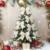 Nuevas Decoraciones de Lazos Navideños DIY Tela Roja Árbol de Navidad Corona Arreglo Lazo Decorativo Colgante
