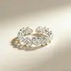 Anillo de Zirconia con Forma de Corazón Irregular Estilo Coreano para Mujer, Diseño Sencillo de Nicho, Moderno, Genial y Único, Anillo Abierto Chapado en Plata