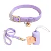 En stock traje de correa y collar impermeable de PVC para perro traje para perro pequeño mediano grande cuerda para pasear perro collar collar