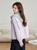 Jaqueta Feminina de Primavera Estilo Coreano 2026 Nova Moda Casual Solta Curta Costurada Tricô com Capuz