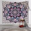 Tapiz de mandala nórdico con fondo de yoga, tela decorativa para pared, tapiz mural con impresión digital