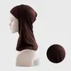 Gorro Base Transpirable de Algodón Modal, Capucha con Protección para el Cuello, Pañuelo Étnico para la Cabeza, Sombrero Bufanda con Visera Grande para el Sol