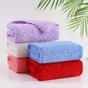 Toalla de coral polar toalla de baño toalla cuadrada borde cortado borde envuelto logotipo absorbente no suelta toalla facial venta al por mayor secado rápido suave