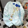 Sudadera Redonda con Estampado de Bob Esponja Animado Lindo Americano para Mujer Otoño e Invierno 2025 Top Rosa Tie-Dye Retro