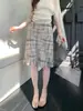 Xiu Xi Xi 2026 Otoño Nuevo Estilo Elegante Retro Cintura Alta Chifón Estampado Falda Adelgazante Longitud Media Falda Corta 85499