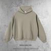 Isla Cai Xiang Ropa para Hombre Primavera y Otoño Transfronterizo Estilo Americano Marca de Tendencia Holgada Color Sólido Básico Sudadera con Capucha de Algodón Puro 430g para Hombre