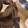 Pijama Feminino Maillard Retro Estampa de Leopardo Seda Gelada Manga Longa Calça Conjunto de Roupa para Casa Celebridade da Internet Primavera e Outono