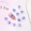 Nova Flor de Resina Macia Gardênia Rosa Cor Mutável Luminosa Resina Estereoscópica Diamante DIY Arte de Unha Joias Acessórios