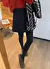 Saia Lã Curta Inverno 2025 Linha A Cintura Alta Franzida Curta Slim Fit Plissada Renda Reta