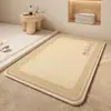 Alfombra de piso de lino para baño de dibujos animados, tapete para entrada de inodoro, tapete absorbente, alfombra antideslizante de secado rápido para pies