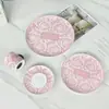 Serie Rosa Barroca Fanjia Juego de Vajilla de Cuatro Piezas Plato para Cena Occidental Taza de Café y Platillo Plato para Filete Casero Plato Plano
