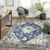 Alfombra persa estilo americano vintage para dormitorio, cachemira sintética, lavable, resistente al frío, resistente a la suciedad, duradera y fácil de mantener