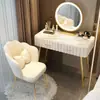 Tocador Nórdico para Dormitorio, Estilo Minimalista Moderno de Celebridad de Internet, Tocador de Maquillaje de Mármol Sintético para Apartamentos Pequeños, Escritorio de Maquillaje para Mujer