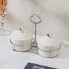 Plato ligero de lujo para aperitivos, dividido, con asa, ideal para karaokes domésticos, frutos secos, dulces y aperitivos.